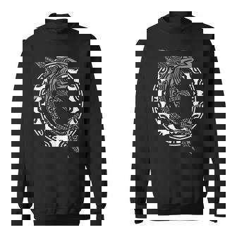 サメの魚のシンボル ハカ文化 マオリ族のパターン スウェットシャツ - Kawaiitshirt