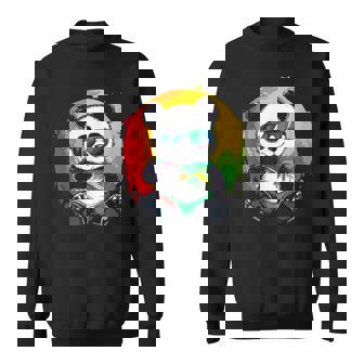 サングラス付きパンダ ラスタカラー スウェットシャツ - Kawaiitshirt