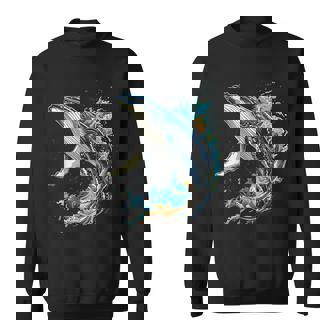 ザトウクジラ 動物 グラフィック イラスト ザトウクジラ スウェットシャツ - Kawaiitshirt
