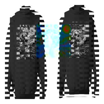 シュナウザー 面白いtシャツ 犬 ゴッホ 星月夜 かわいい メンズ 子供 おもしろ 服 グッズ ネタ スウェットシャツ - Kawaiitshirt