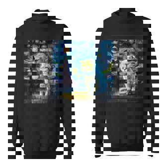 シュールレアリスム 星月夜 エキゾチック ショートヘア 猫 スウェットシャツ - Kawaiitshirt