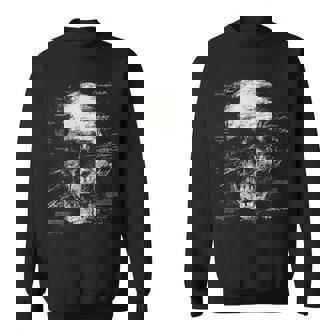 スカルアートグラフィックテキストモチーフドクロ スウェットシャツ - Kawaiitshirt