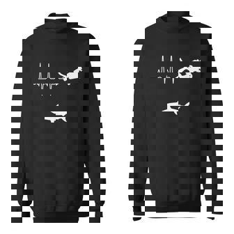 スキューバダイビングハートビート水中サメダイバー スウェットシャツ - Kawaiitshirt