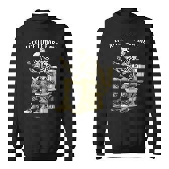 スマートフォン付きトイレのスケルトン ゴシックユーモア スウェットシャツ - Kawaiitshirt