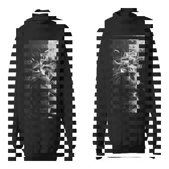 スモーキング 猫 ミーム 大人 ユーモア ノベルティ グラフィック スウェットシャツ - Kawaiitshirt