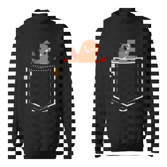 タコ ウインナー タコ 勝者 食べ物 イラスト ポケット デザイン かわいい 面白い 長袖tシャツ スウェットシャツ - Kawaiitshirt