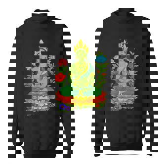 チベット仏陀瞑想 ヴァジュラヤナ グリーンタラ スウェットシャツ - Kawaiitshirt