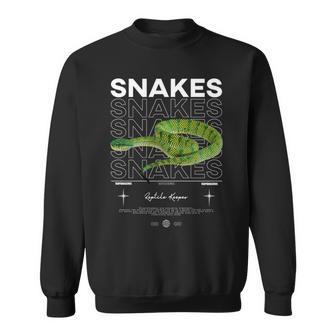 テンプルピットバイパースネークストリートウェア爬虫類キーパー 長袖tシャツ スウェットシャツ - Kawaiitshirt