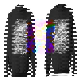 トーストスペース 猫 パンローフキャット レインボーギャラクシー スウェットシャツ - Kawaiitshirt