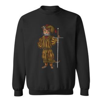 ドイツ ランドスケニヒト猫 ルネサンス ツヴァイハンダー 剣 Hema スウェットシャツ - Kawaiitshirt