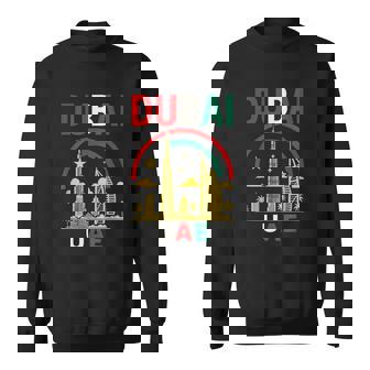 ドバイuaeスカイラインデザイン – ブルジュハリファとヤシの木 スウェットシャツ - Kawaiitshirt