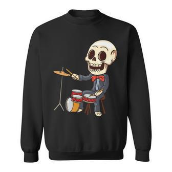 ドラミング スケルトン ドラム プレーヤー ドラマー パーカッション ドラム 長袖tシャツ スウェットシャツ - Kawaiitshirt