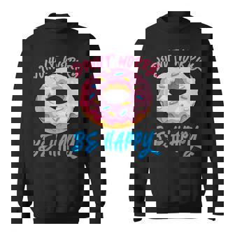 ドーナツ 悩み幸せになる 生地 デザート 幸福 スナック ドーナツ スウェットシャツ - Kawaiitshirt