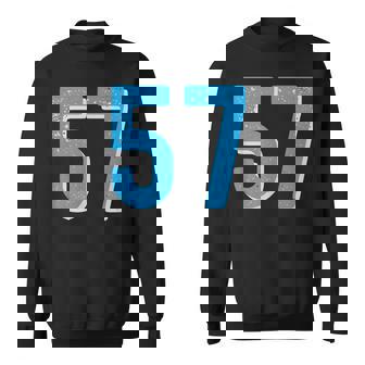 ナンバー 57 スポーツブルーナンバー スウェットシャツ - Kawaiitshirt