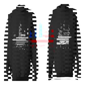 ニューヨーク・スカイライン 星条旗 アメリカ国旗アート Love Ny スウェットシャツ - Kawaiitshirt