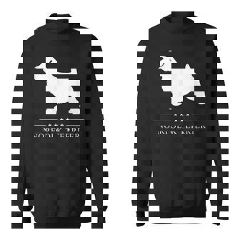 ノーフォークテリア犬の白いシルエット スウェットシャツ - Kawaiitshirt