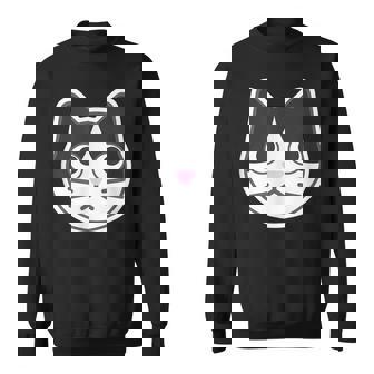 ハチワレ《ふぇいす》ねこ 猫【どうぶつフレンズ】シンプル 顔 ゆるくて かわいい 動物 イラスト スウェットシャツ - Kawaiitshirt