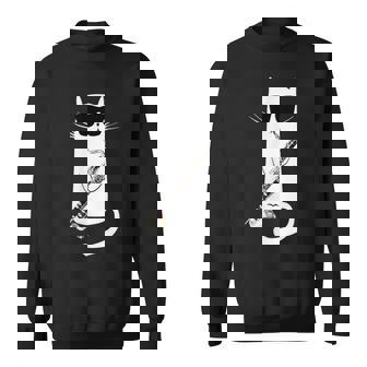 バスクラリネットを弾くサングラスをかけた面白い猫 スウェットシャツ - Kawaiitshirt