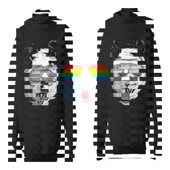 パンダ ゲイプライド Lgbt レインボーフラッグ サングラス Lgbtqギフト スウェットシャツ - Kawaiitshirt
