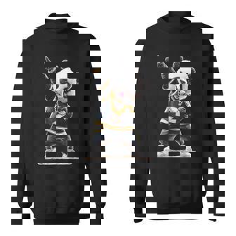 パンダ ホールドマイク 歌う ダンス 動物 グラフィック パンダ スウェットシャツ - Kawaiitshirt