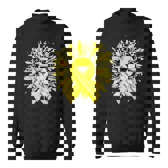 ヒョウ ヒマワリ イエローリボン 肉腫 がん啓発 スウェットシャツ - Kawaiitshirt