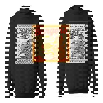 ビンテージ Burgers Biggest In Town ベア ハンバーガー ショップ スウェットシャツ - Kawaiitshirt