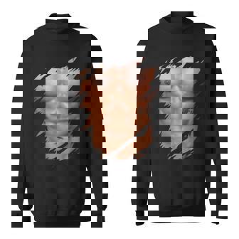 メンズ フェイク マッスル 破れた胸 腹筋 6パック スウェットシャツ - Kawaiitshirt