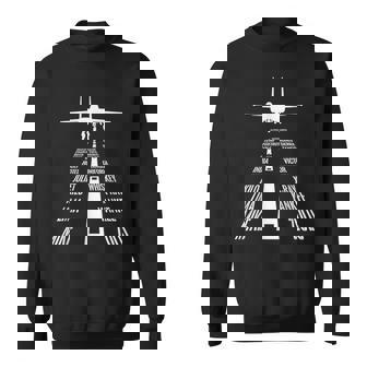 フライング F-15 イーグルパイロットランディング発音アルファベットランウェイ F15 スウェットシャツ - Kawaiitshirt