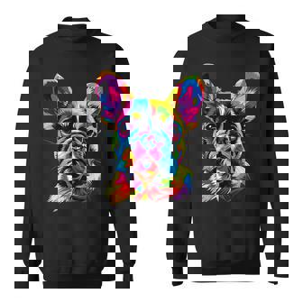 フレンチブルドッグ 犬 カラフル ポップアート レインボーカラー ブルドッグ スウェットシャツ - Kawaiitshirt
