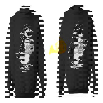 フレンチホルン奏者 ペンギン好き 音楽 フレンチホルン スウェットシャツ - Kawaiitshirt