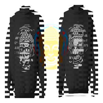 ブッダとヘッドフォン マインドフルネス 音楽 ボーホー 禅 仏教 スウェットシャツ - Kawaiitshirt
