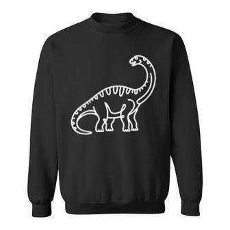 ブラキオサウルス ミニマリスト バッジ パッチライン アート 恐竜 スウェットシャツ - Kawaiitshirt