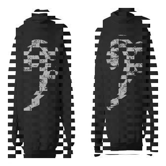 ベースト音記号ヴィンテージグレー ベースシスト低音プレーヤー 長袖tシャツ スウェットシャツ - Kawaiitshirt