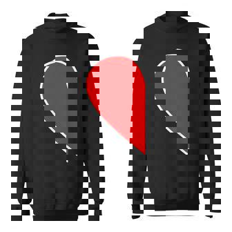 ペア ハート 親子 恋人（Left 左）（ビューティフルライフ）半分 コーデ リンク ルック かわいい スウェットシャツ - Kawaiitshirt