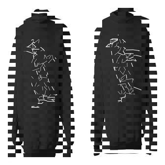 ペンギン 幾何学的 ミニマリスト 幾何学的 多角形 ラインアート スウェットシャツ - Kawaiitshirt