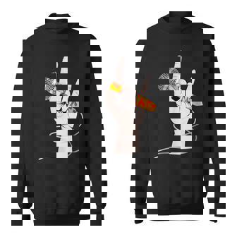 ボーカルマイクを持つロックシンガーの手 スウェットシャツ - Kawaiitshirt