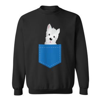 ポケットに犬のウェスティ犬テリアフロントポケット胸 スウェットシャツ - Kawaiitshirt