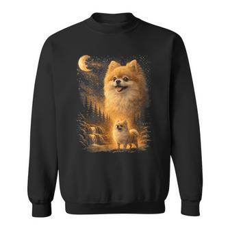 ポメラニアン ハウリング トゥ ザ ムーン ヴィンテージ 90年代 ファニー ペット オーナー スウェットシャツ - Kawaiitshirt