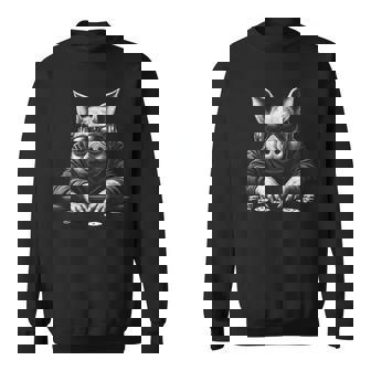 ポーカーで遊ぶ豚 面白い ブラック グラフィック スウェットシャツ - Kawaiitshirt