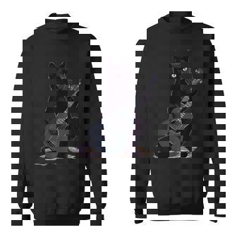 ミュージシャン黒猫ギタリストボンベイキャッツウィズギター スウェットシャツ - Kawaiitshirt