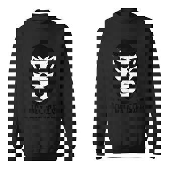 メキシカンルチャドール ルチャリブレ ブラック&ホワイト レスリングマスク スウェットシャツ - Kawaiitshirt