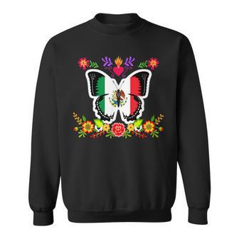 メキシコ独立記念日 バタフライ メキシコ スウェットシャツ - Kawaiitshirt