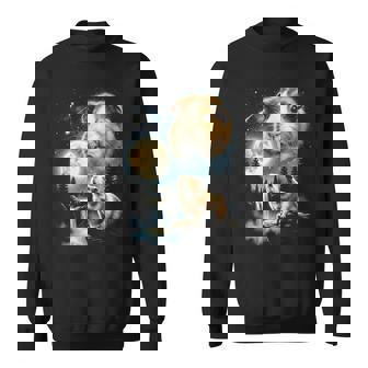 モルモット ハウリング トゥ ザ ムーン ミーム 面白い 90年代 モルモット 長袖tシャツ スウェットシャツ - Kawaiitshirt