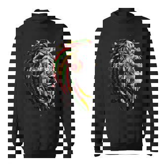 ラスタレゲエミュージックヘッドフォンジャマイカンルーツプライドライオン スウェットシャツ - Kawaiitshirt