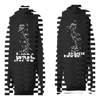 リバプール イングランド リバード Zine インク ホワイトプリント スウェットシャツ - Kawaiitshirt