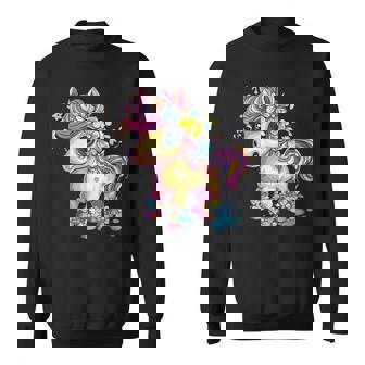 レインボーフラワーマジックのかわいいポニー。 スウェットシャツ - Kawaiitshirt