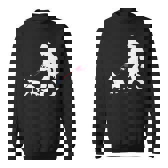 レトロ ビッグフット ウォーキング ジャーマンシェパード 犬 おもしろい サスカッチ 長袖tシャツ スウェットシャツ - Kawaiitshirt
