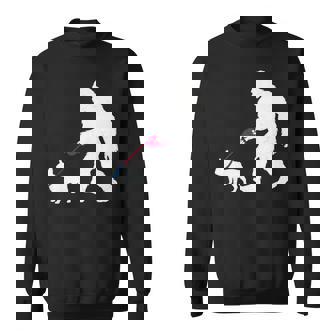 レトロ ビッグフット ウォーキング フレンチブルドッグ ファニー サスカッチ 長袖tシャツ スウェットシャツ - Kawaiitshirt