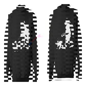 レトロ ビッグフット ウォーキング マルチーズ 犬 面白い サスカッチ 長袖tシャツ スウェットシャツ - Kawaiitshirt