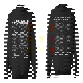 ロブスターの種類、ロブスター種チャート スウェットシャツ - Kawaiitshirt